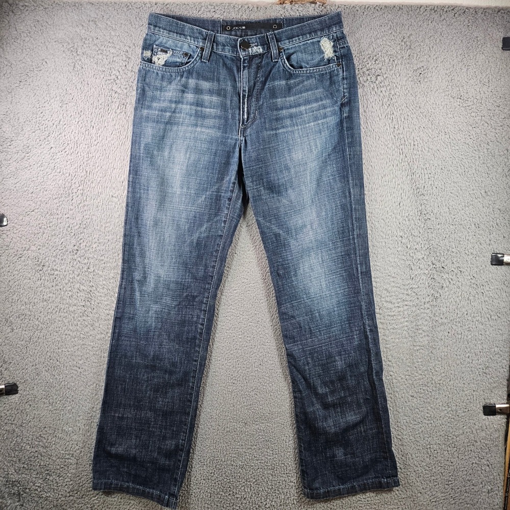 Joes Jeans Rebel Fit Distressed Blue Denim Mens 31x34 Straight Leg‎ Jeans